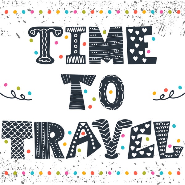 Time to Travel - Large Cotton Tea Towel