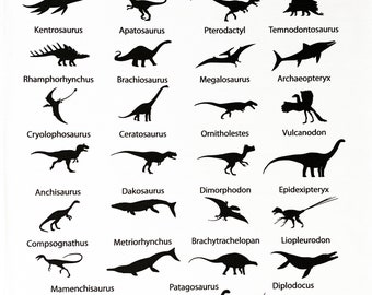 Dinosaurs of the Jurassic Period - large Cotton Tea Towel