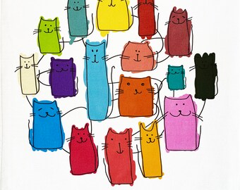 The Meow Cat Collection- Large Cotton Tea Towel