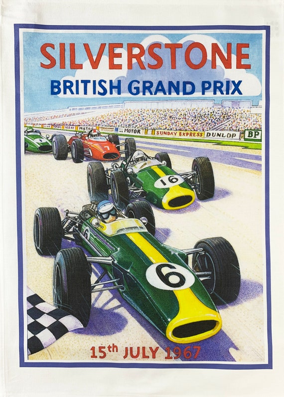 Silverstone Retro Style Large Cotton Tea Towel