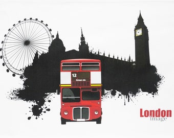 Iconic London - Large Cotton Tea Towel