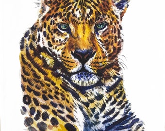 Portrait of a Cheetah Large Cotton Tea Towel