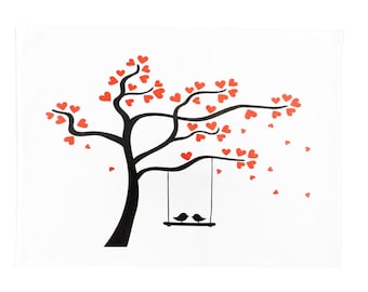 The Love Birds - Large Cotton Tea Towel