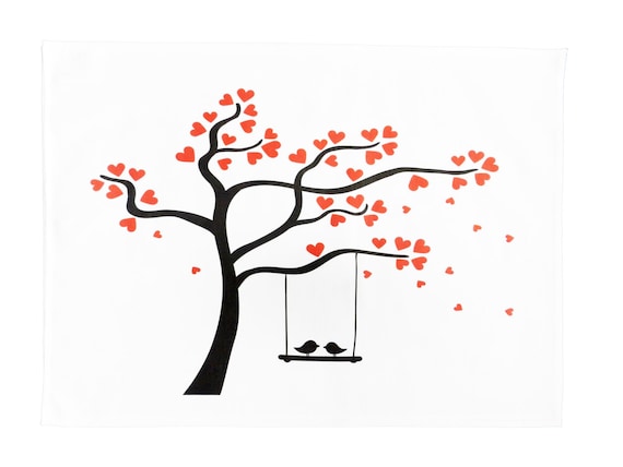 The Love Birds - Large Cotton Tea Towel