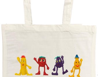 Retro Style Pencil Tops Cotton Tote Bag, 100% Cotton , Printed Both Sides