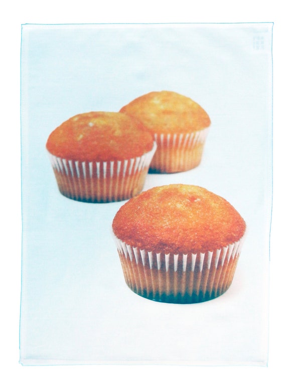 Trio of Fairy Cakes Large Cotton Tea Towel