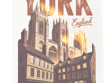 York large cotton tea towel 100% Cotton, White, 65 x 47 cm