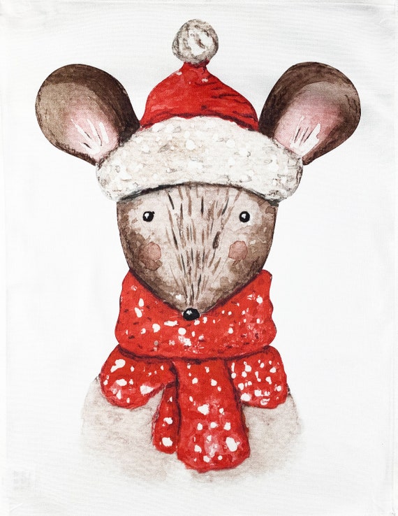The Christmas Mouse Large Cotton Tea Towel