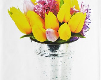 Spring Flowers Cotton Tea Towel