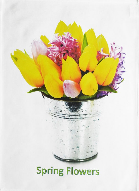 Spring Flowers Cotton Tea Towel