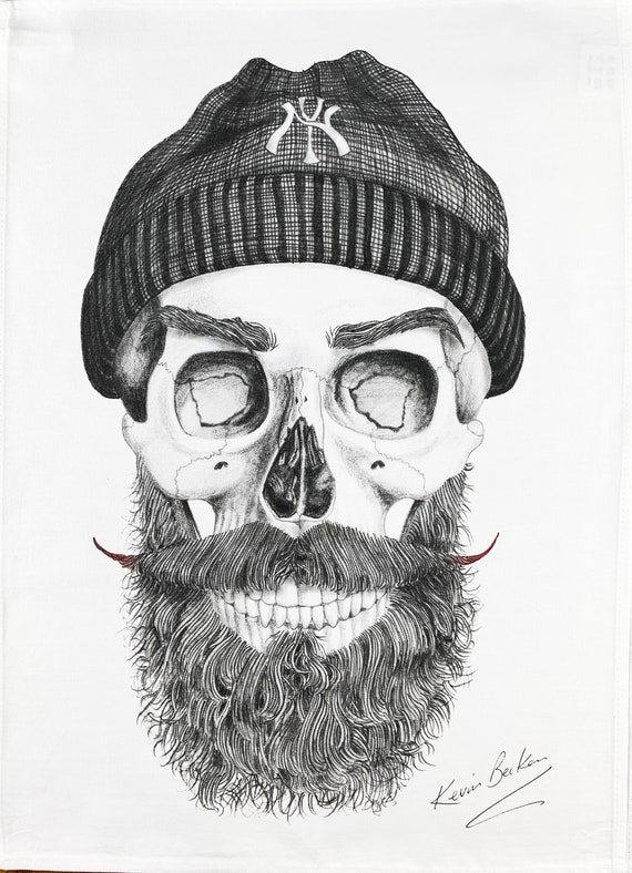 The Hand Drawn Hipster Large Cotton Tea Towel