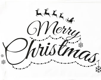 Merry Christmas - Large Cotton Tea Towel