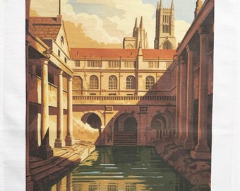 The Roman Baths large cotton tea towel