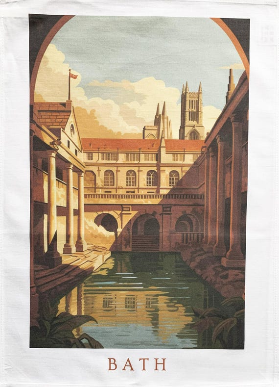 The Roman Baths large cotton tea towel