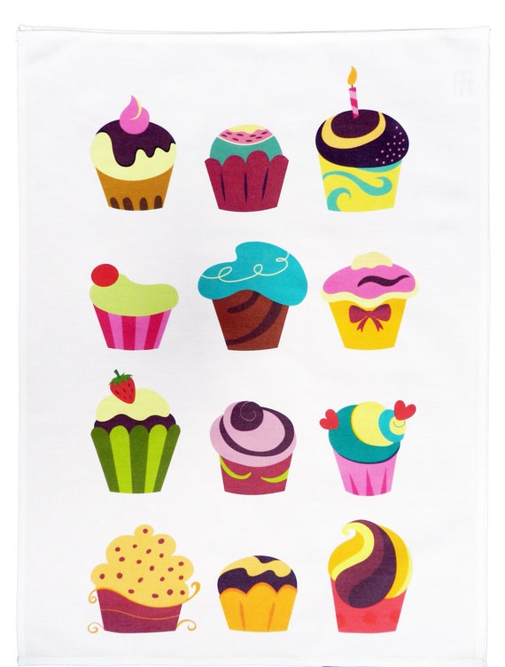 The Cupcake Large Cotton Tea Towel