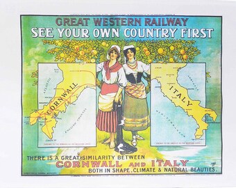 See Your Own Country First - Retro Style Travel Poster Large Cotton Tea Towel