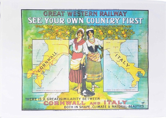 See Your Own Country First - Retro Style Travel Poster Large Cotton Tea Towel