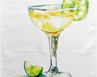 Margarita Cocktail  large cotton tea towel