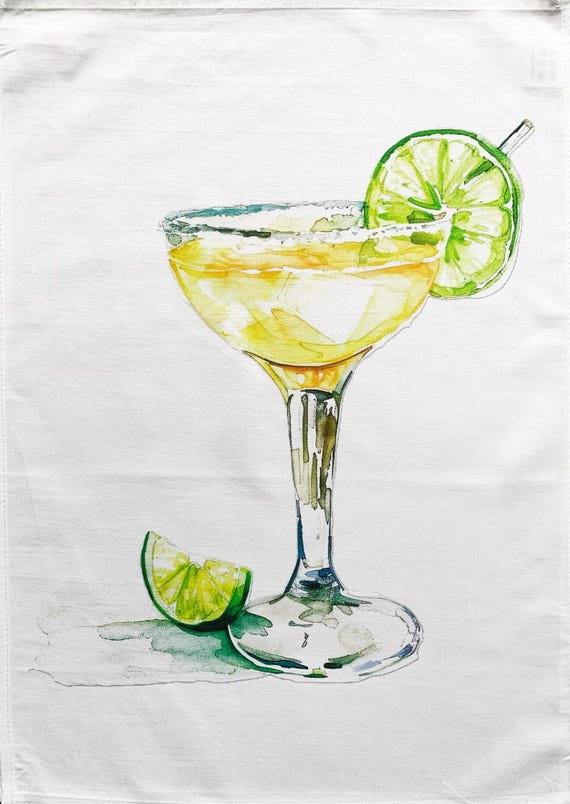 Margarita Cocktail  large cotton tea towel