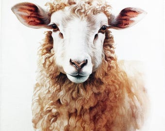 Sheep Face large cotton tea towel