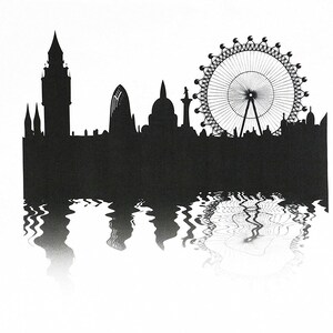 The London Skyline - Iconic London View- Large Cotton Tea Towel