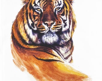Portrait of a Tiger Large Cotton Tea Towel