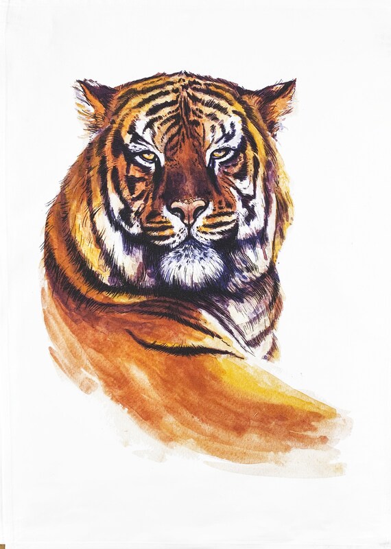 Portrait of a Tiger Large Cotton Tea Towel