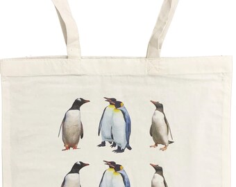 Penguin Illustration Cotton Tote Bag – Animal Shopper