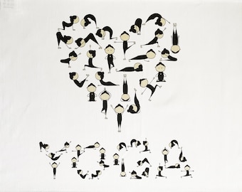 Love Yoga Cotton Tea Towel