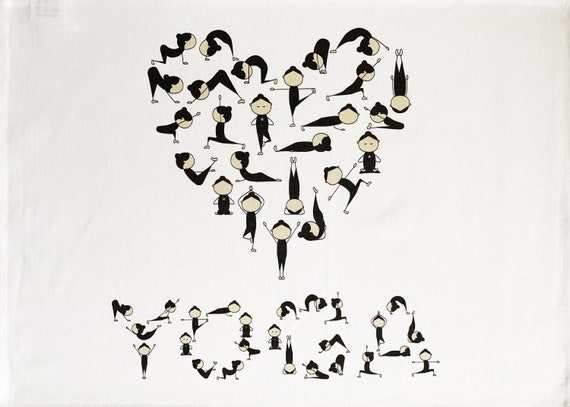 Love Yoga Cotton Tea Towel