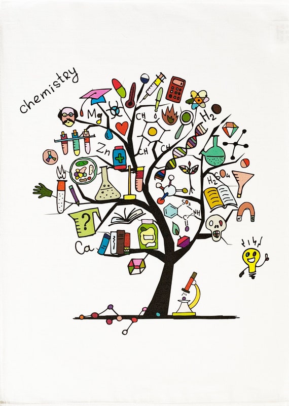 The Tree of Chemistry - Large Cotton Tea Towel
