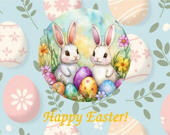 Set of 12 disposable Easter paper placemats and 6 beer mat coasters