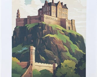 Edinburgh Castle large cotton tea towel