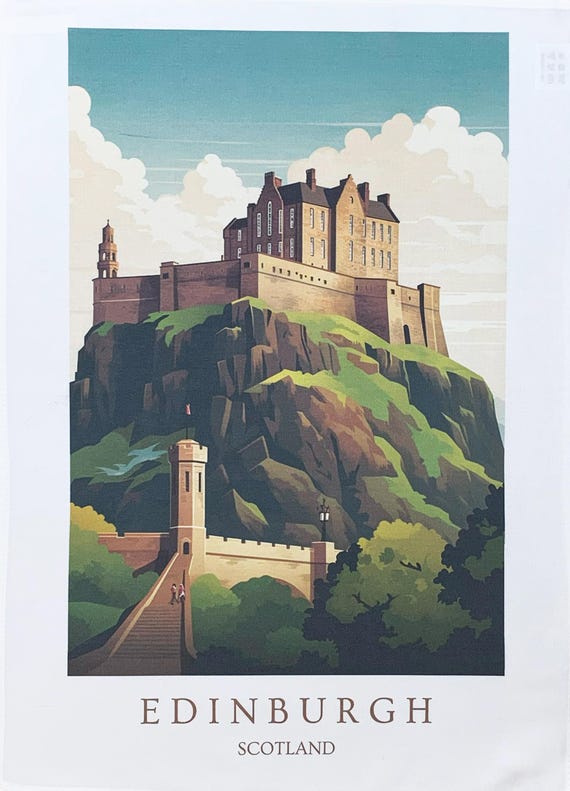 Edinburgh Castle large cotton tea towel