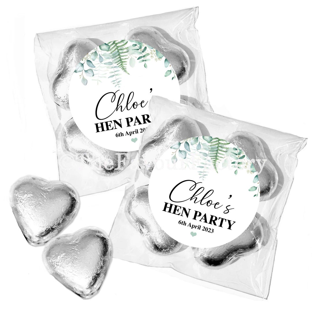 Hen Party Favours Chocolate Hearts Bags Personalised Hen Party Etsy — free download