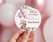 First Rodeo Birthday Party Bag Stickers Personalised Little Cowgirl