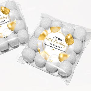Personalised Birthday Party Favours Bags Kits Silver Gold Balloons x12