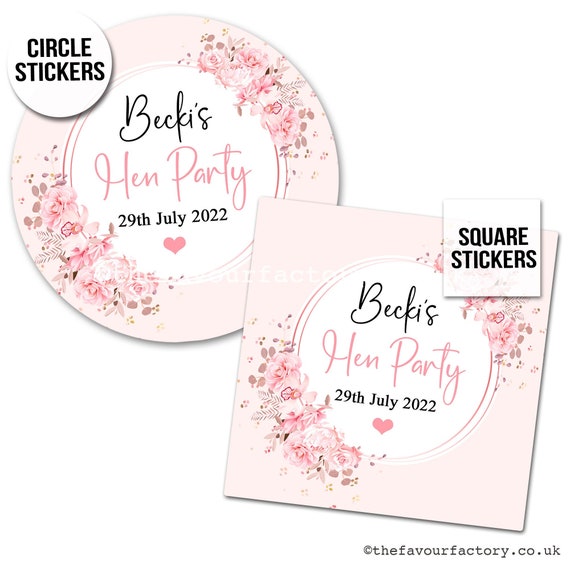 Personalised Hen Party Stickers Hen Party Bag Stickers Gift Etsy UK