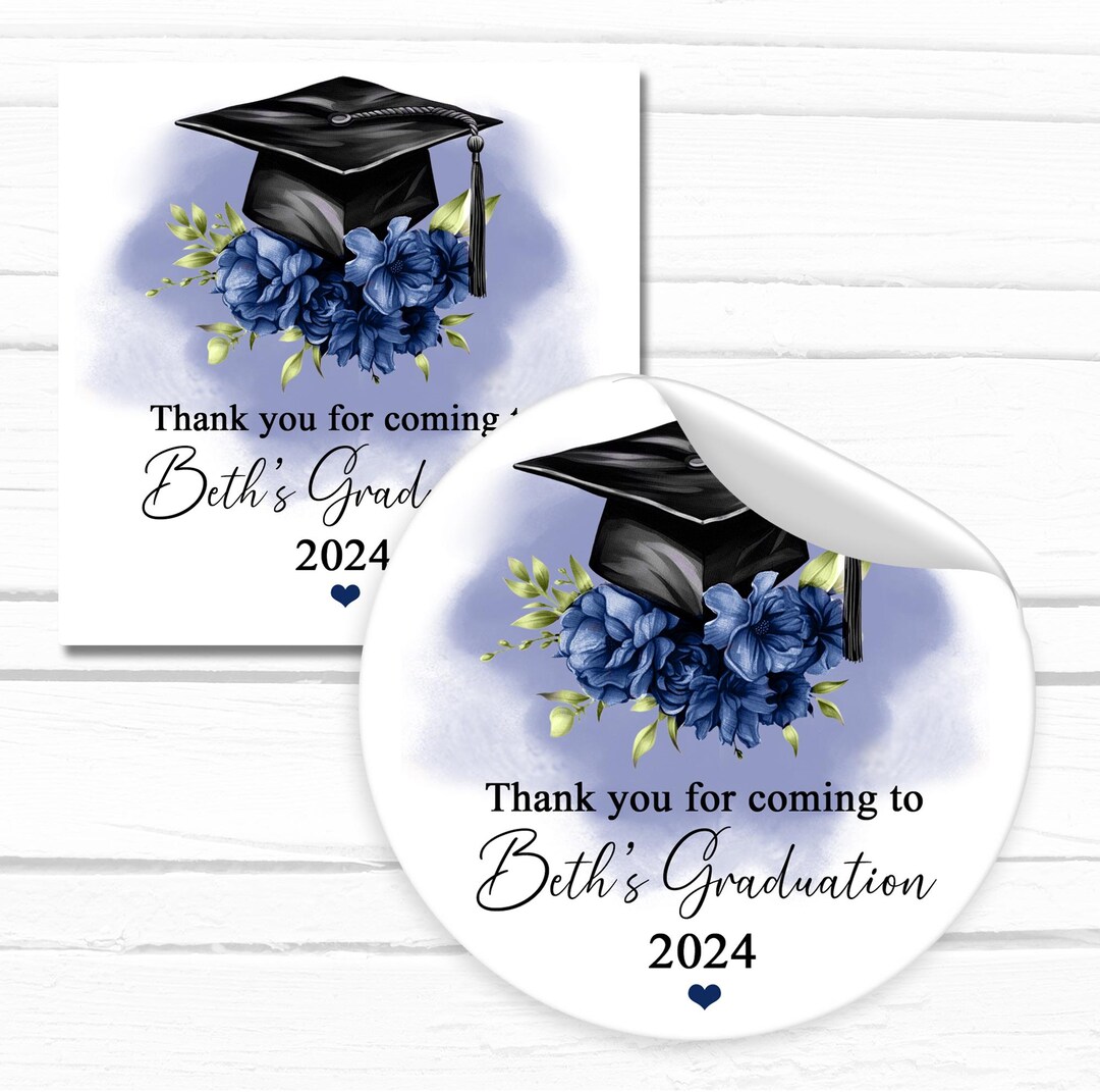 Graduation Program Stickers Personalised Graduation Stickers Labels for Favours and Party Bags ...