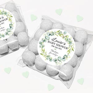 Personalised Baby Shower Party Favours Sweet Bags Kits Eucalyptus