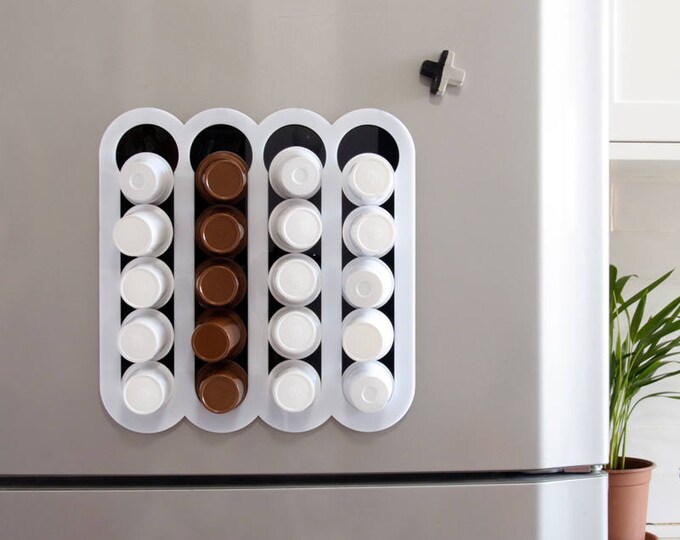 White Keurig Coffee Pod Holder Flat 16 Kcup Capsule Storage Etsy
