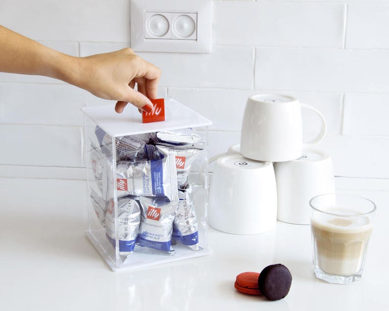 White Illy Capsules Holder Box Clear iperEspresso Coffee Pod Etsy