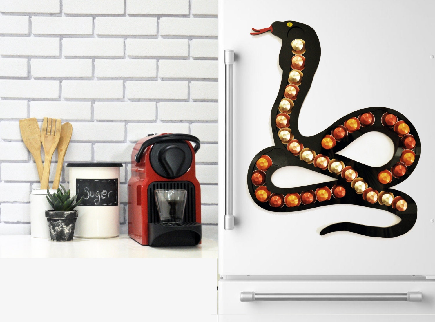 Gran serpiente negra Nespresso original cápsulas soporte | Etsy España