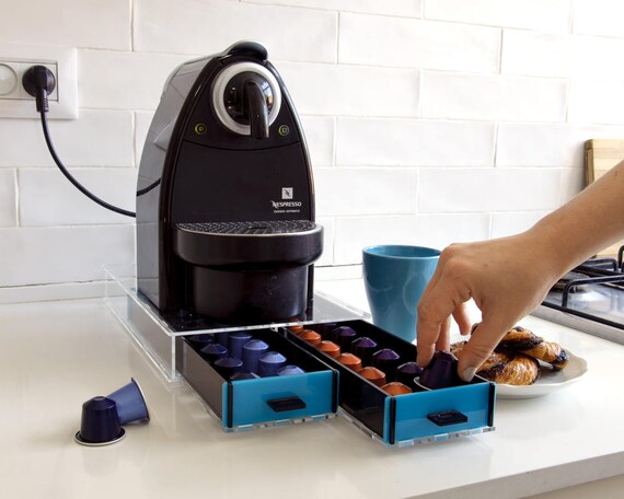 Cajón de cápsulas originales Nespresso azul almacenamiento | Etsy España