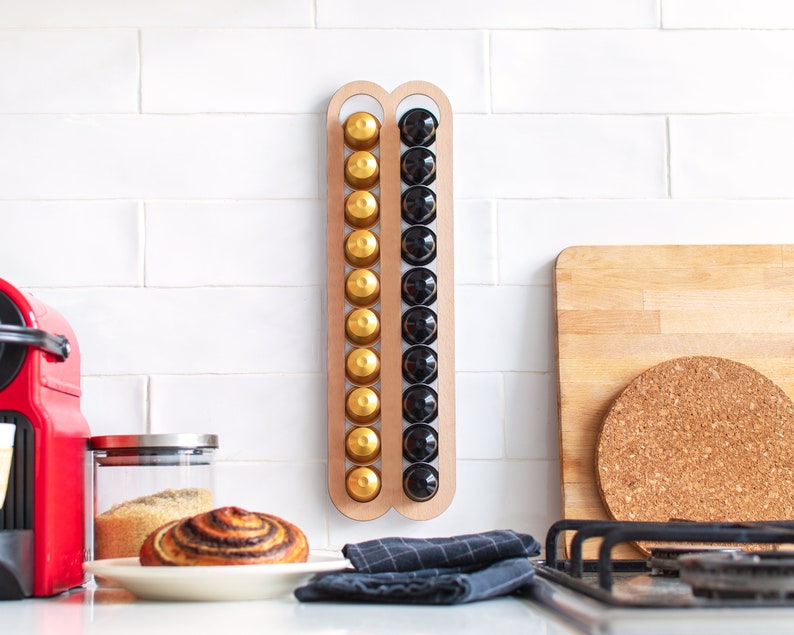 Oak Wood Coffee Pod Holder Fridge Nespresso Original Etsy