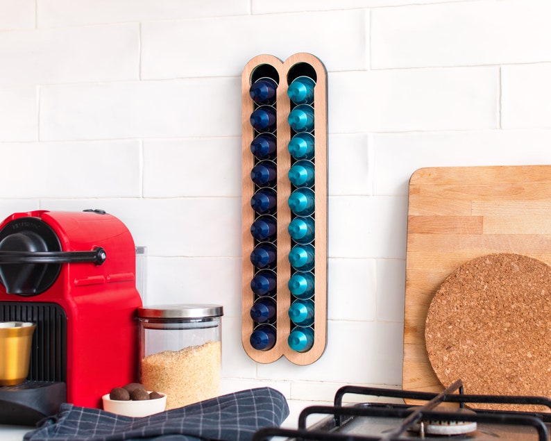 Oak Wood Coffee Pod Holder Fridge Nespresso Original Etsy