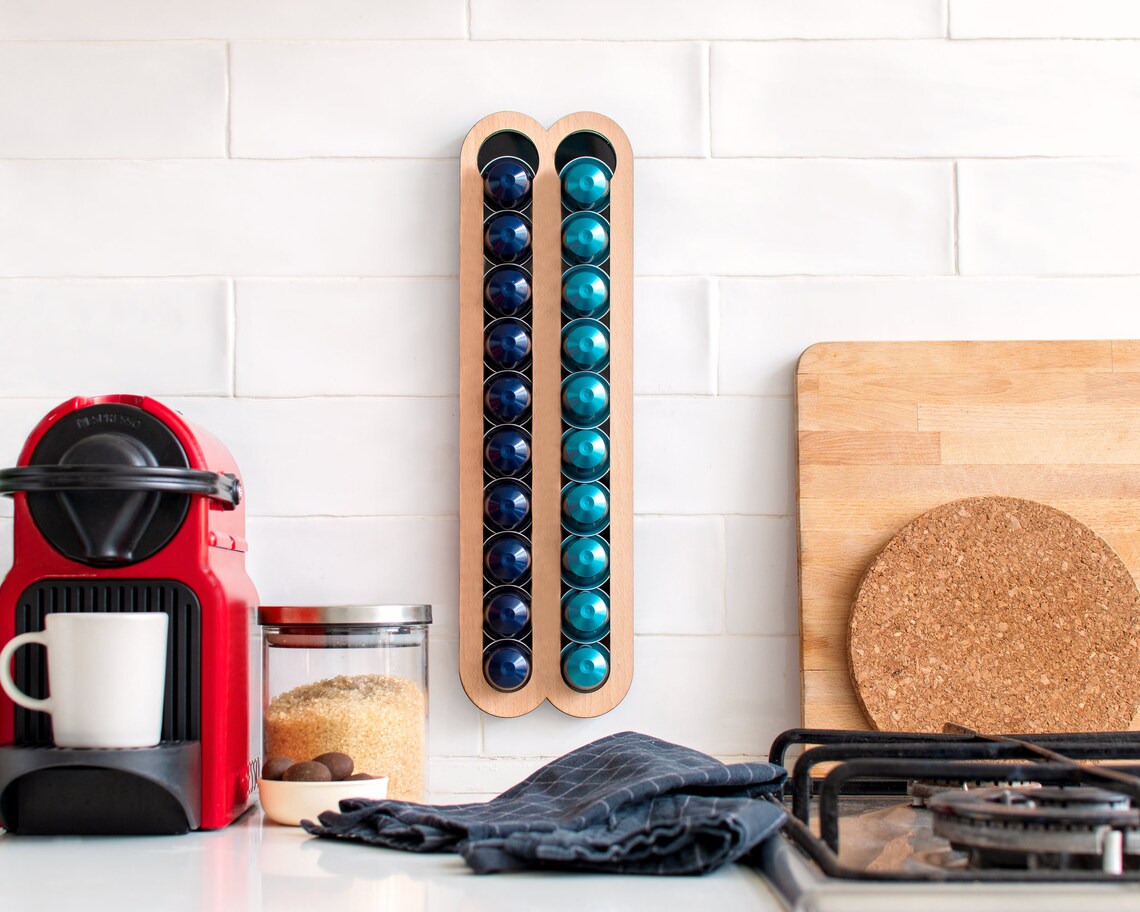 Oak Wood Coffee Pod Holder Fridge Nespresso Original Etsy