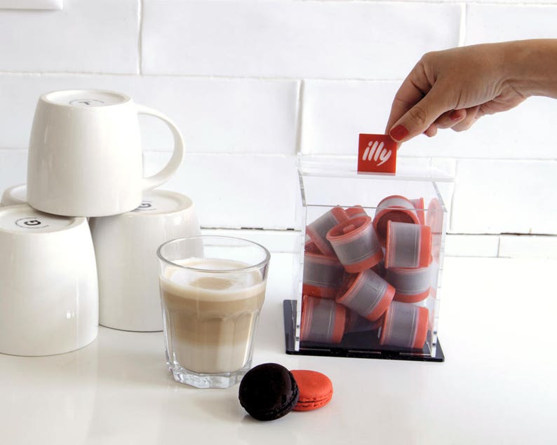 White Illy Capsules Holder Box Clear Iperespresso Coffee Pod Etsy