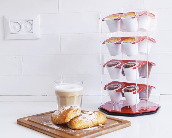 Red Keurig Coffee Pod Holder Clear 