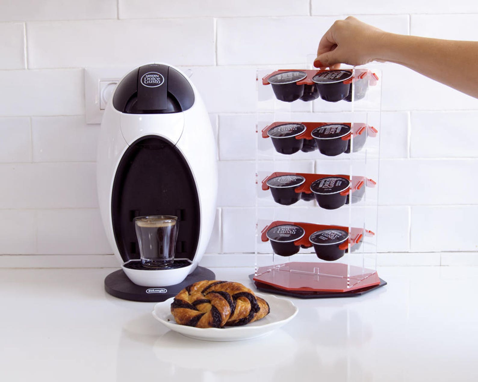 Red Dolce Gusto Coffee Pod Holder Clear Rotate Carousel Etsy Israel